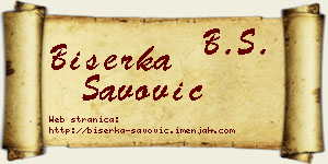 Biserka Savović vizit kartica